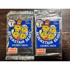 1992 Berenstain Bears Storycards Sealed Pack 1 & 2 Ken-Wis Vintage Trading Cards